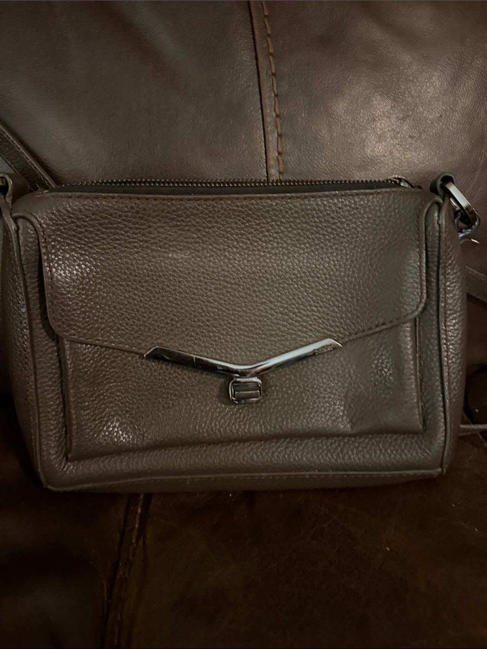 Botkier Pebbled Leather Shoulder Bag in Brown